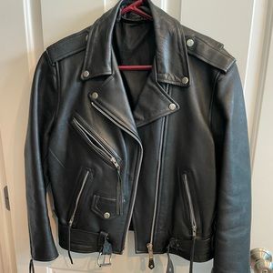 Echtes Leder Echt Leer Black Leather Motorcycle Jacket